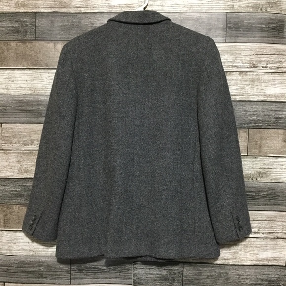 Vtg Lands End Wool Blazer Women’s 12P Gray Single Button - Picture 6 of 9
